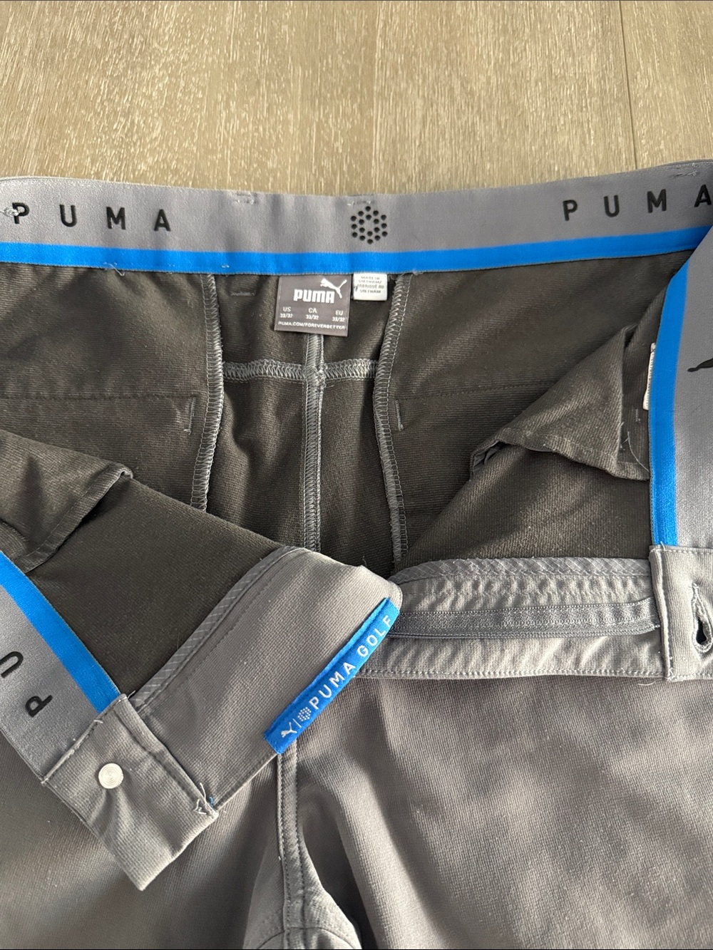 Puma Gray Pants with Blue Accents